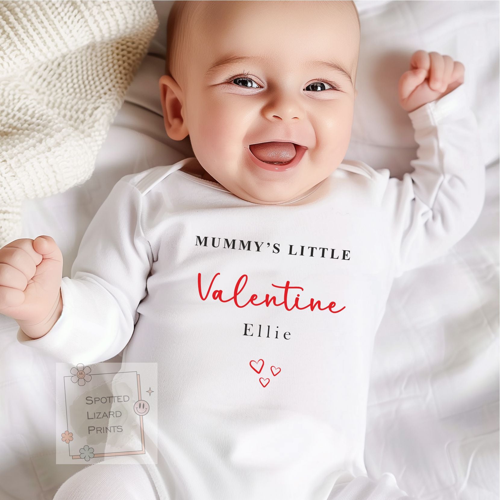 Personalised Mummy's Little Valentine Baby Bodysuit, Baby Valentine's Outfit | Valentines Sleepsuit | First Valentine Sweatshirt