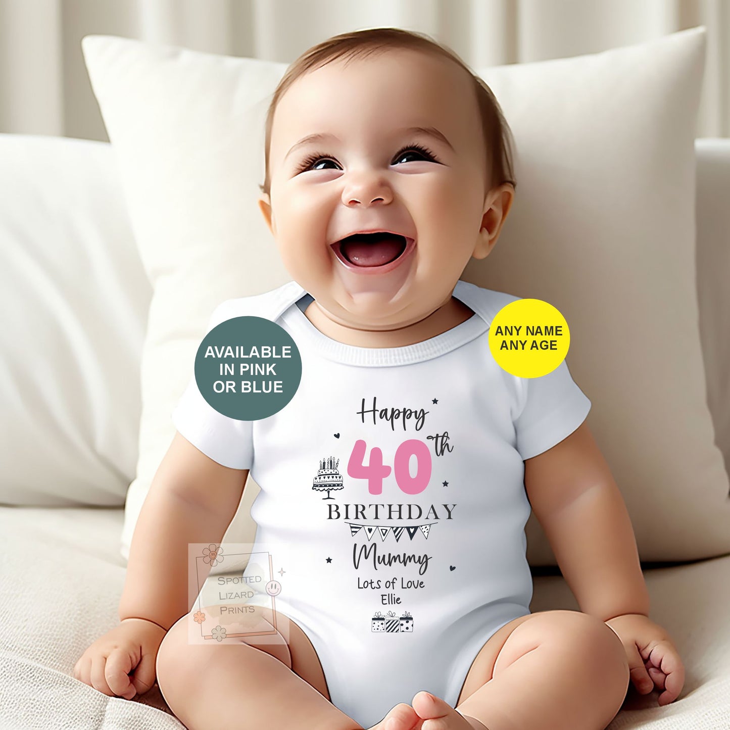 Personalised Happy Birthday Mummy Baby Vest | 30th 40th 50th 60th Birthday | Sleepsuit Gift from Baby | Mum Birthday, Mummy Birthday T-shirt
