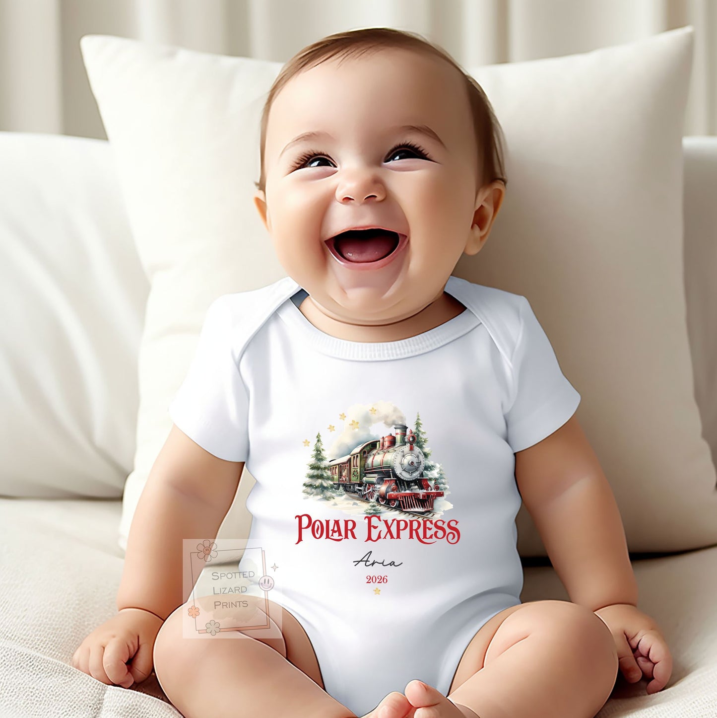 Personalised Polar Express t-shirt, Baby Vest or Rompersuit | Polar Express Christmas top, Children's Christmas matching clothing, gifts