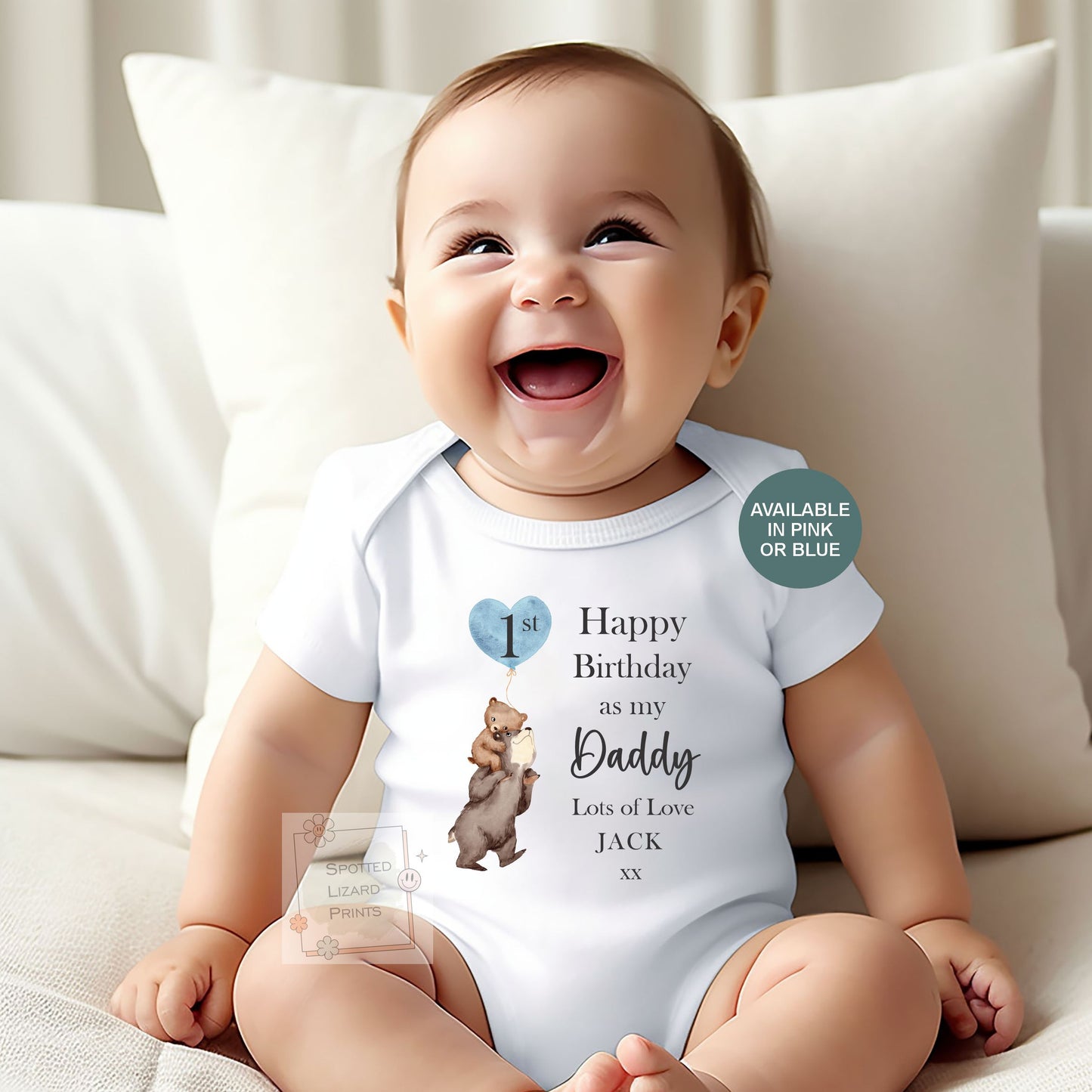 Personalised First Birthday as My Daddy Baby Vest | Daddy Birthday Gift From Baby | Custom Baby Bodysuit Sleepsuit | Daddy Birthday Outfit