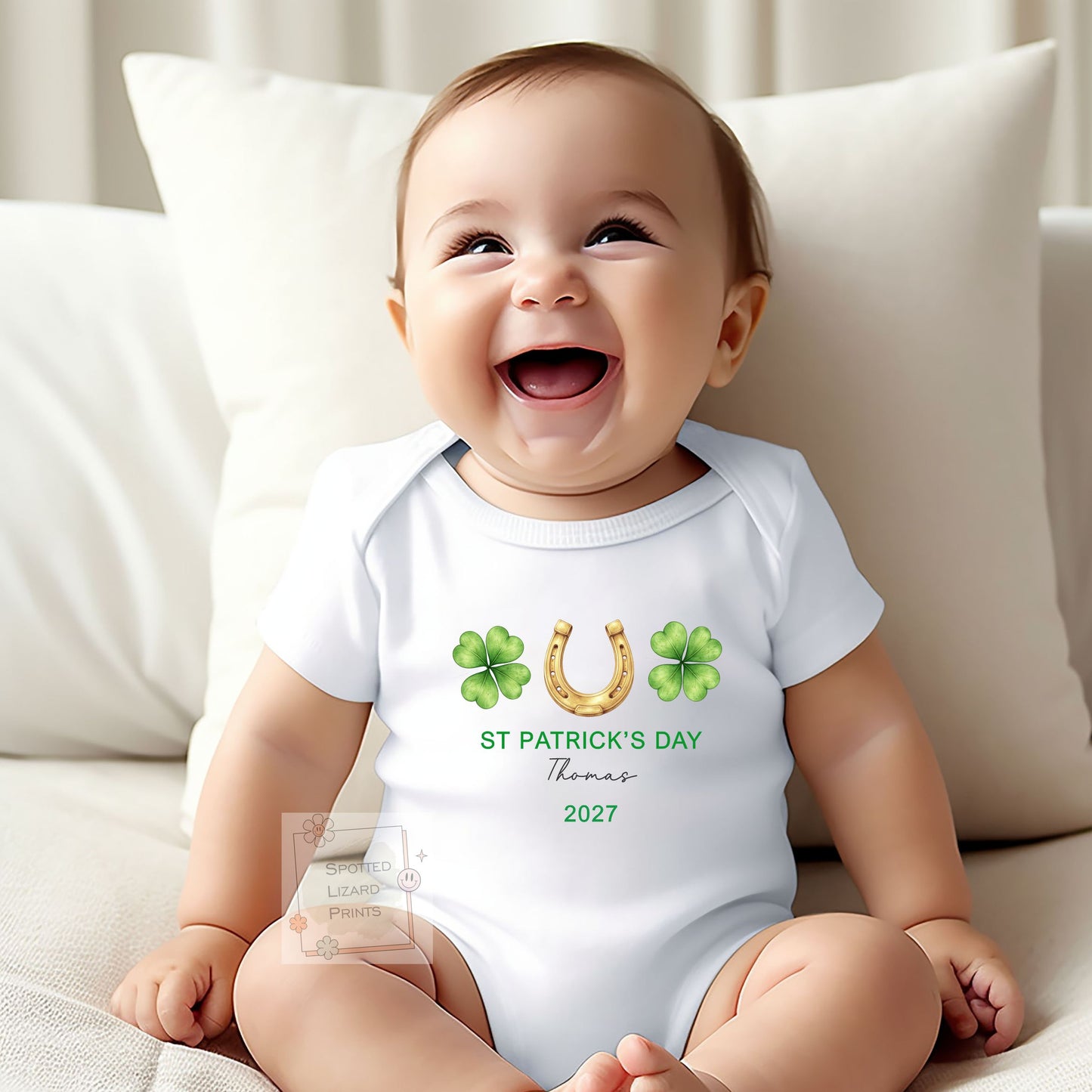 Personalized First St Patrick's Day Baby Outfit | Mo Chéad Lá Fhéile Pádraig Sleepsuit | Irish T-shirt | St Patrick's Day Sweatshirt