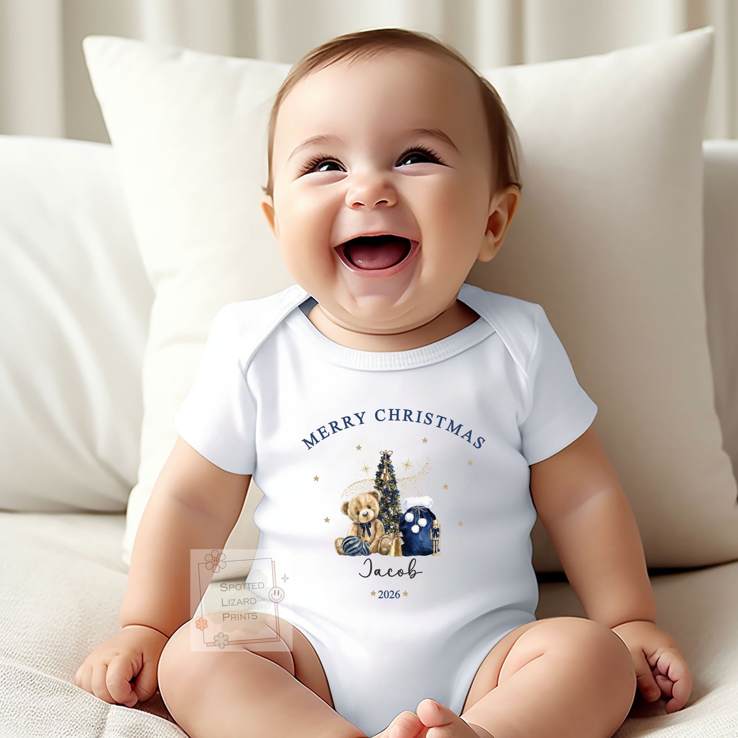 Personalised First Christmas Baby Sleepsuit, Fairy Christmas  pyjamas, Baby Girl First Christmas, Custom Baby Christmas Gift, Baby Vest