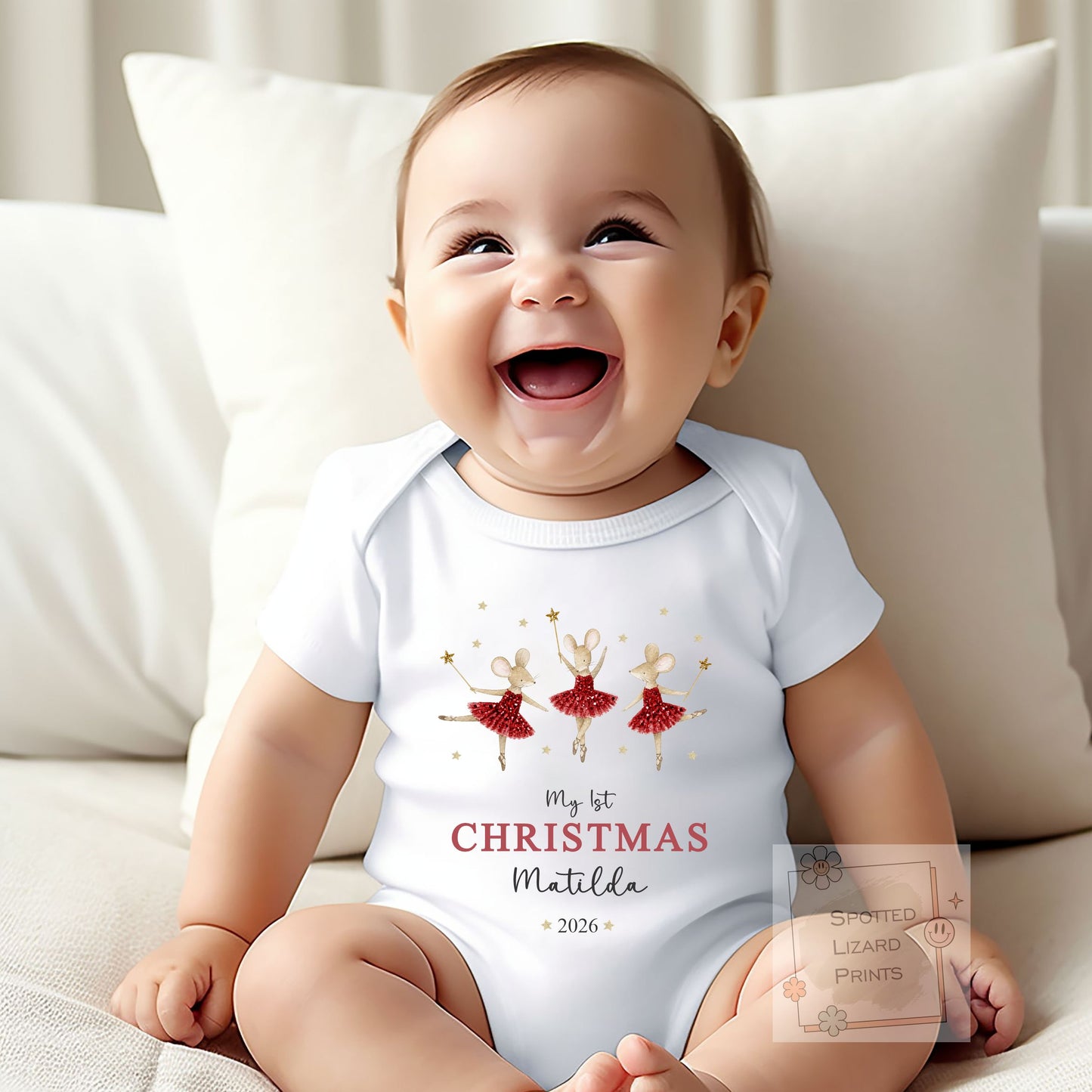 Personalised Baby First Christmas Outfit | My 1st Christmas Vest, Sleepsuit, Bib, T-Shirt or Jumper | Baby Christmas Gift