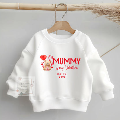 My Mummy Is My Valentine Outfit | Personalized Baby Valentine's Sleepsuit | Custom Baby Name Shirt | Baby Valentine's Sweatshirt