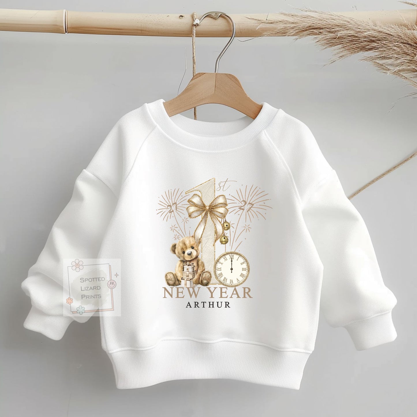 Personalised First New Years Eve Baby Outfit- My First New Years Eve Sleepsuit - 1st New Year Teddy