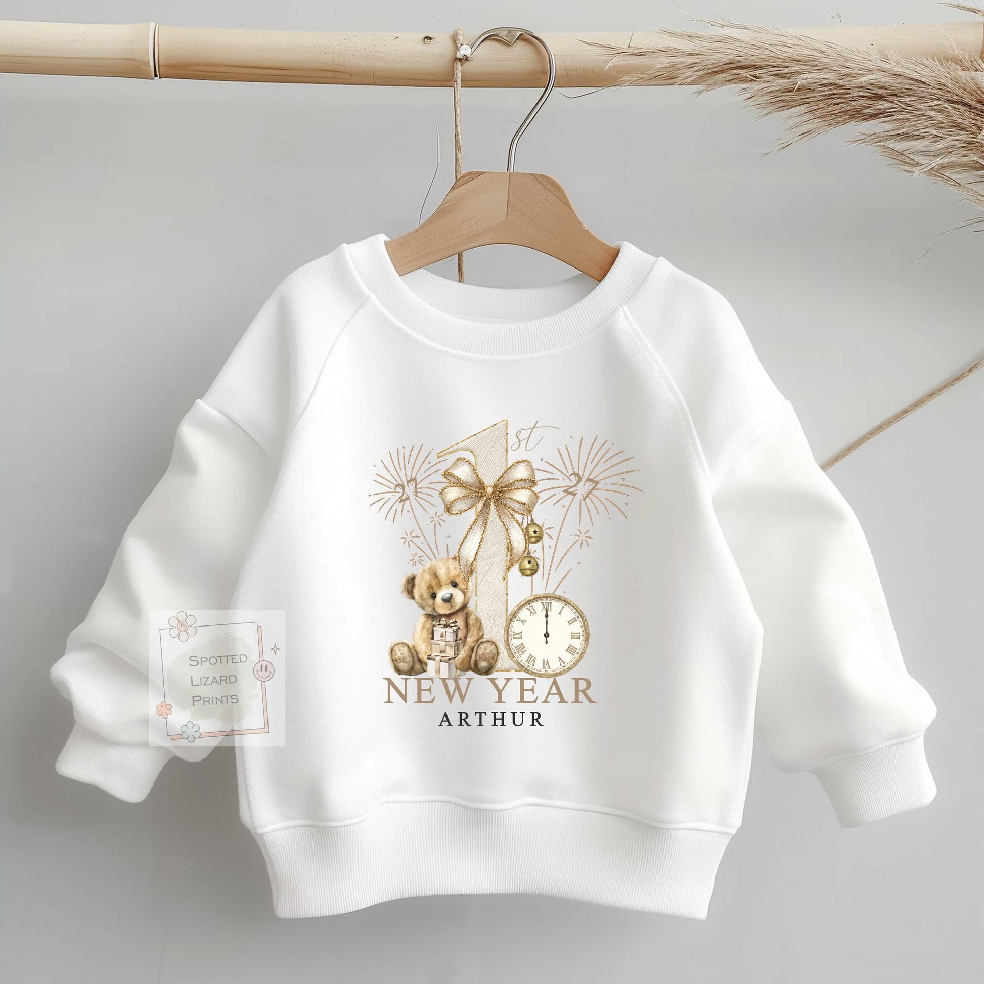 Personalised First New Years Eve Baby Outfit- My First New Years Eve Sleepsuit - 1st New Year Teddy
