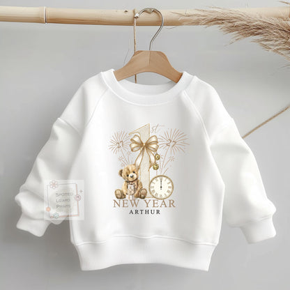 Personalised First New Years Eve Baby Outfit- My First New Years Eve Sleepsuit - 1st New Year Teddy