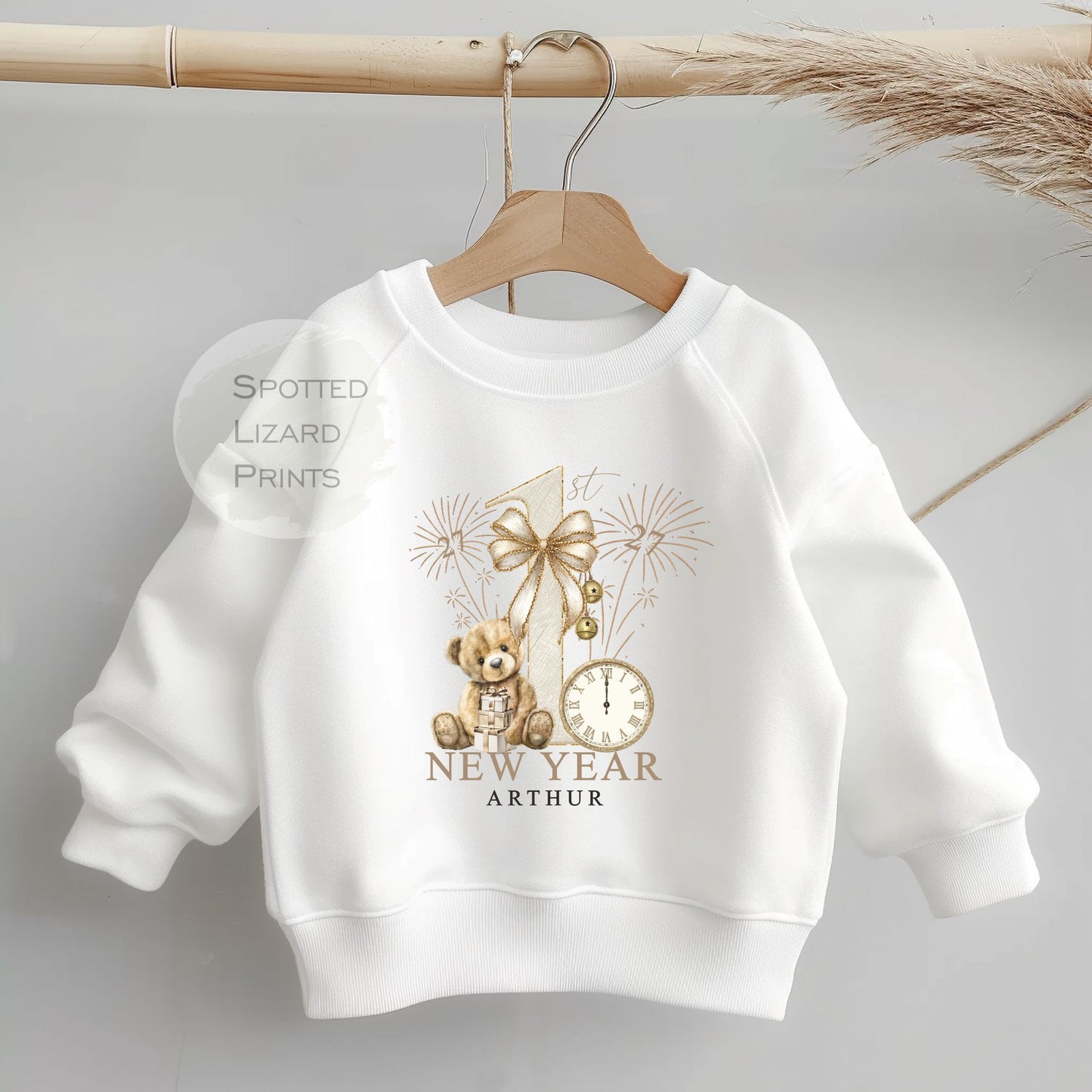 Personalised First New Years Eve Baby Outfit- My First New Years Eve Sleepsuit - 1st New Year Teddy