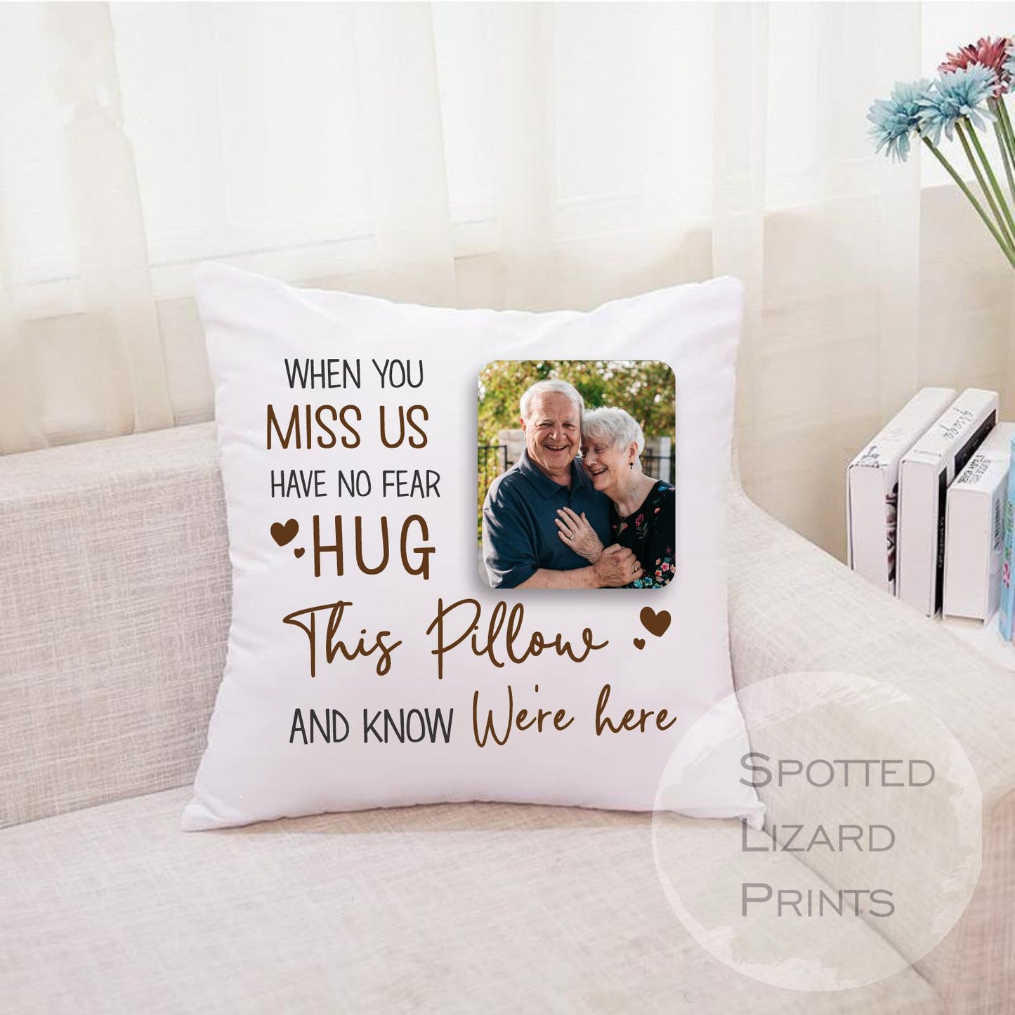 Personalised In loving memory Cushion, Memorial cushion with photo hug me tight cushion, always loved and remembered | Memory cushion