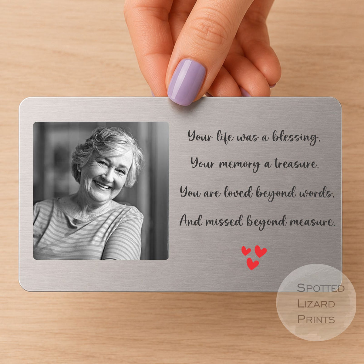 Those We Love Don't Go Away Metal Wallet Card - Bride Groom Bereavement Gift - Memorial Wallet Card - Wedding Gift - Loss - Sympathy