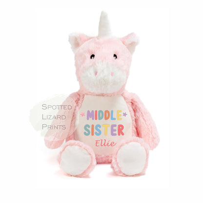 Matching Sibling Teddy, Big Sister & Little Sister Unicorn, Big Brother, Little Brother Dinosaur, New Baby Gift Teddy