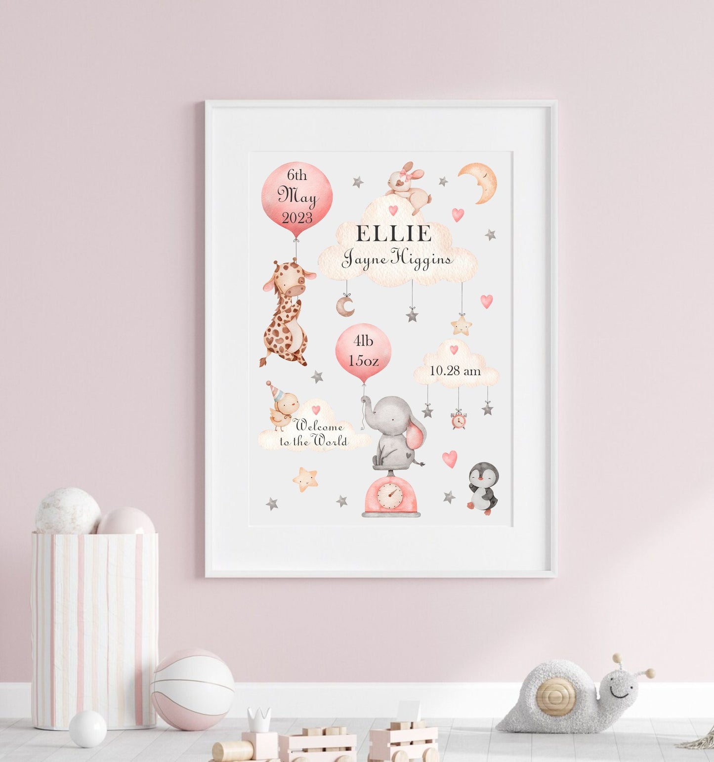 cute animals baby nursery wall art