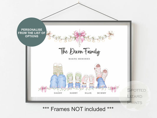 Personalised Family Print, Our Family Gift, Christmas Family Print, Personalized Family Portrait, Gift For Mum, Christmas Gifts - UNFRAMED