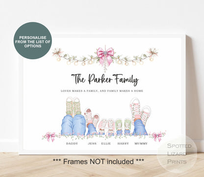 Personalised Family Print, Our Family Gift, Christmas Family Print, Personalized Family Portrait, Gift For Mum, Christmas Gifts - UNFRAMED