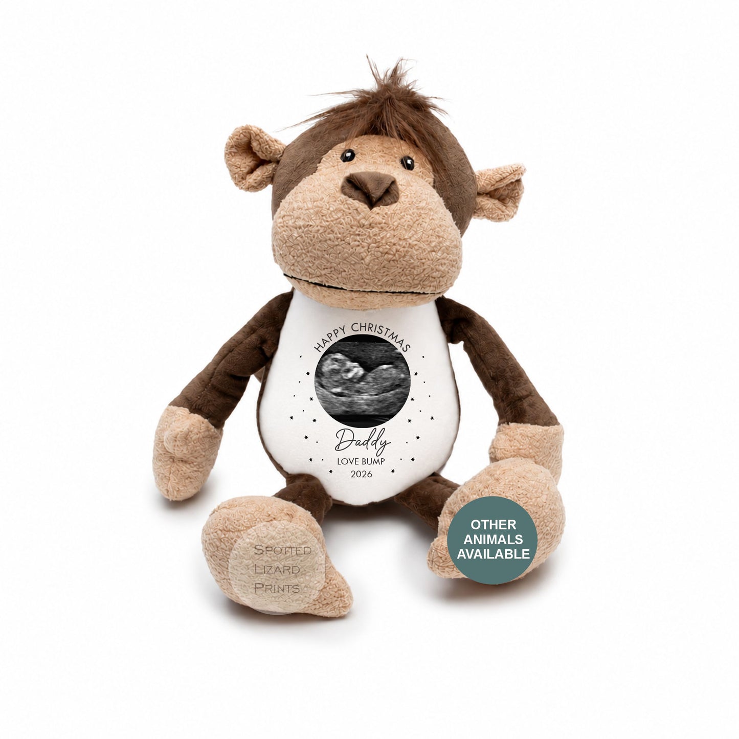 Christmas Gift From Baby to Daddy, Personalised Photo Teddy, First Christmas Daddy Gift, Baby Scan Teddy Bear, New Dad Xmas Keepsake