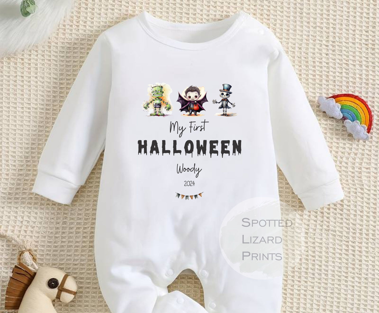 My First Halloween personalised sleepsuit