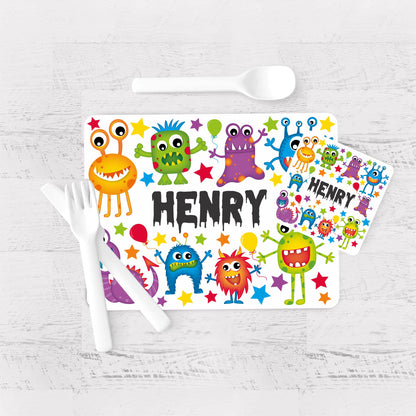 Childrens Monster placemat and Coaster Set