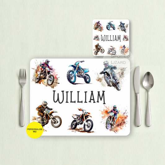 Gift for Kids - Personalised Placemat - Placemat and Coast set - Personalised Tableware - Personalised Coaster - 