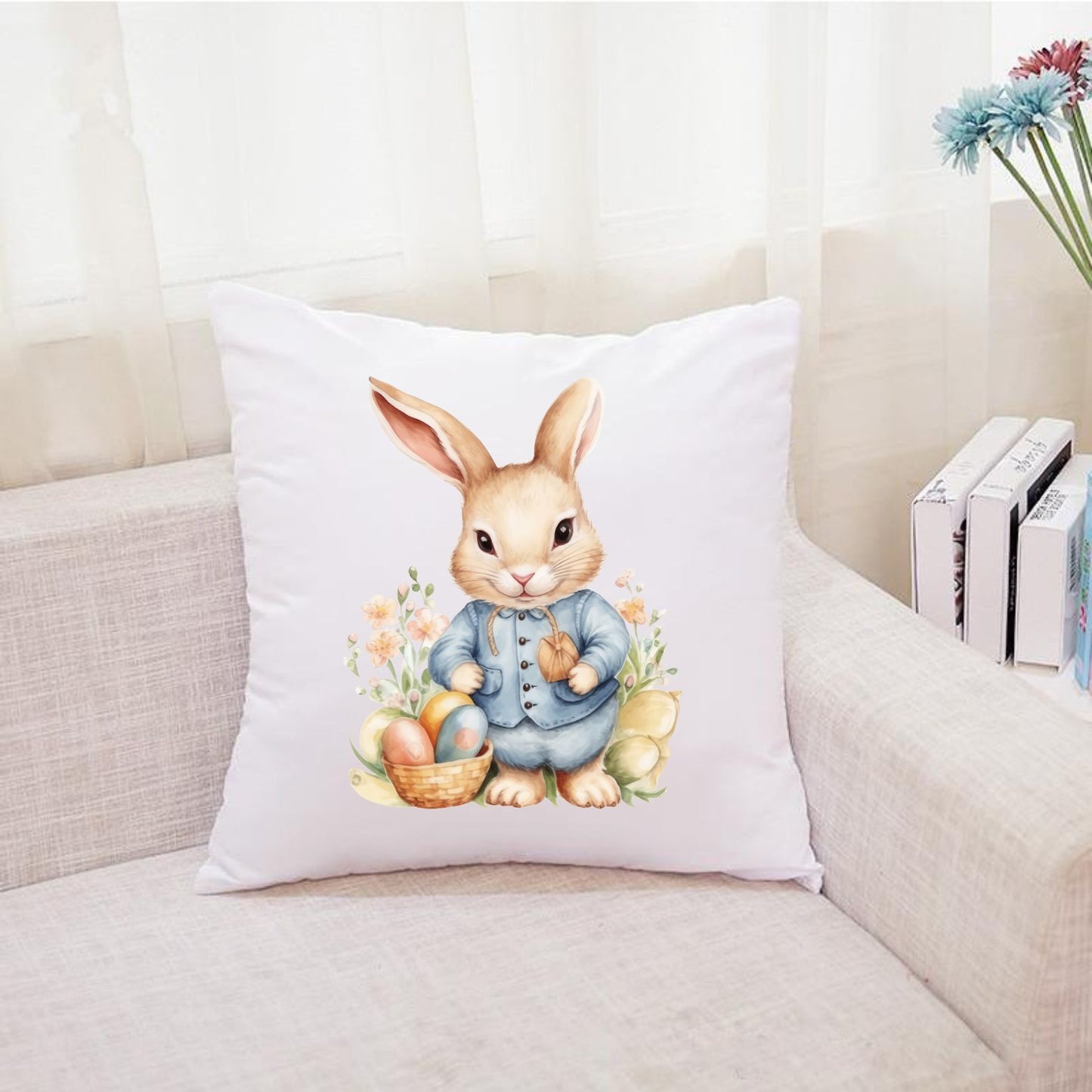 easter cushion with rabbit 