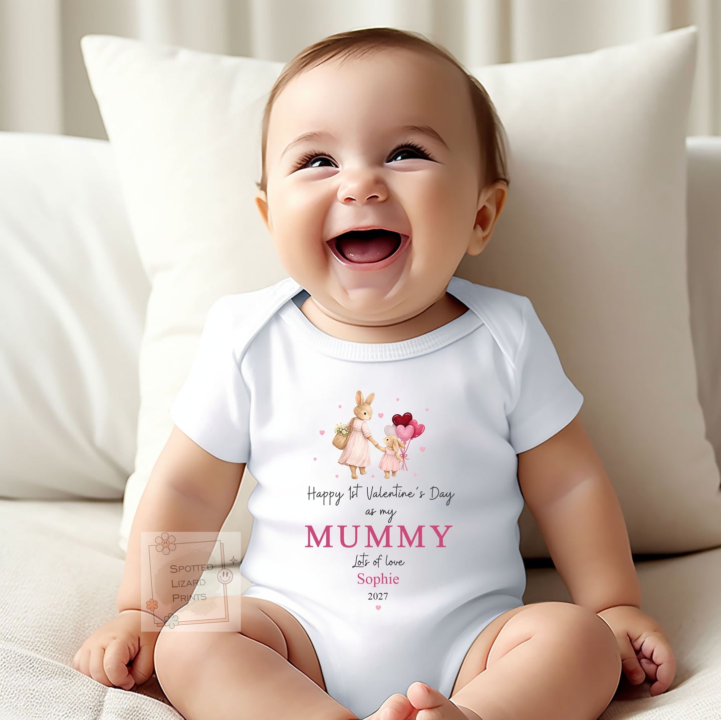 Happy 1st Valentine's Day as My Mummy | Personalised Baby Valentine's Outfit | Valentines Sleepsuit | First Valentine  Sweatshirt