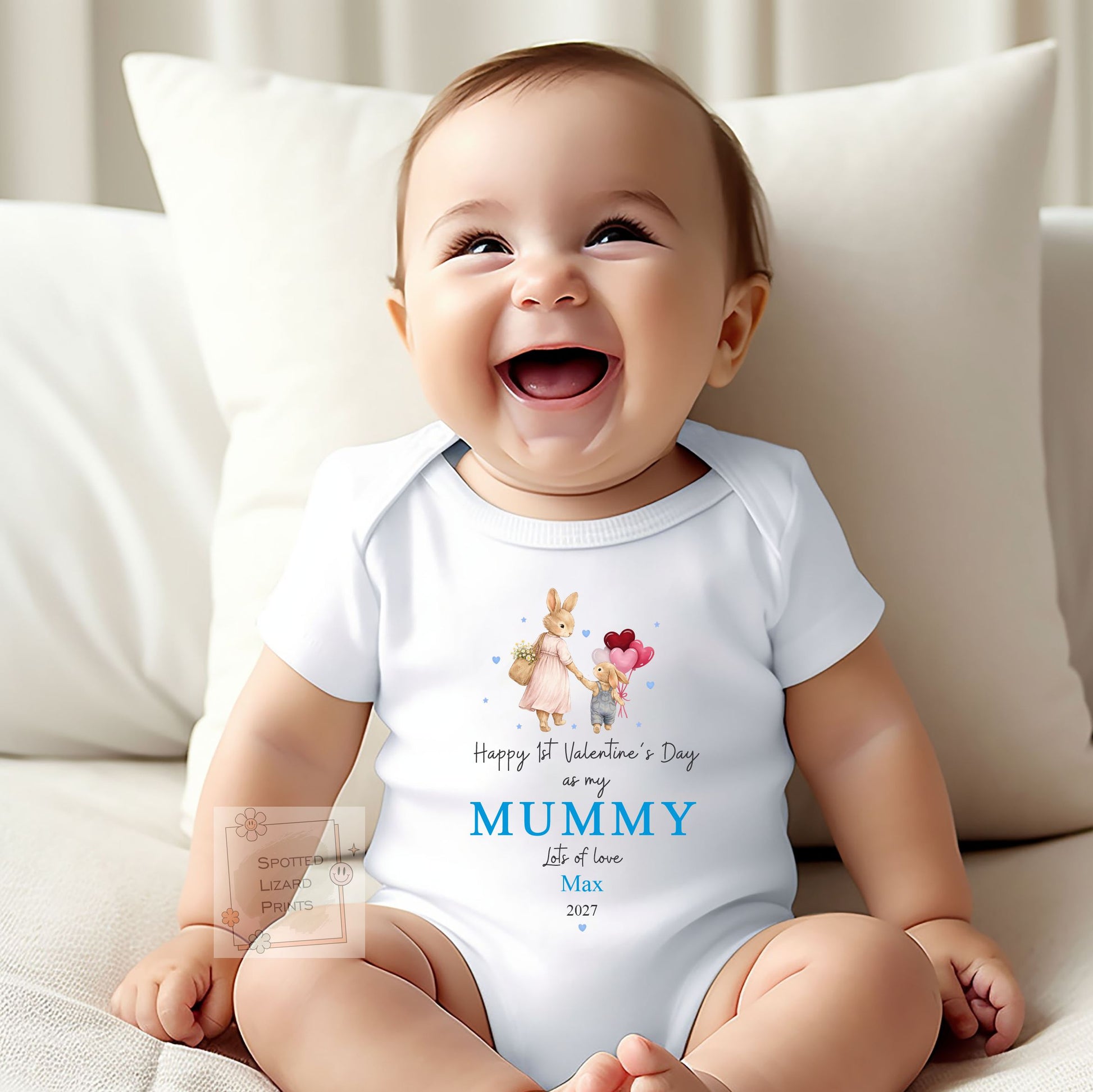 Happy 1st Valentine's Day as My Mummy | Personalised Baby Valentine's Outfit | Valentines Sleepsuit | First Valentine  Sweatshirt