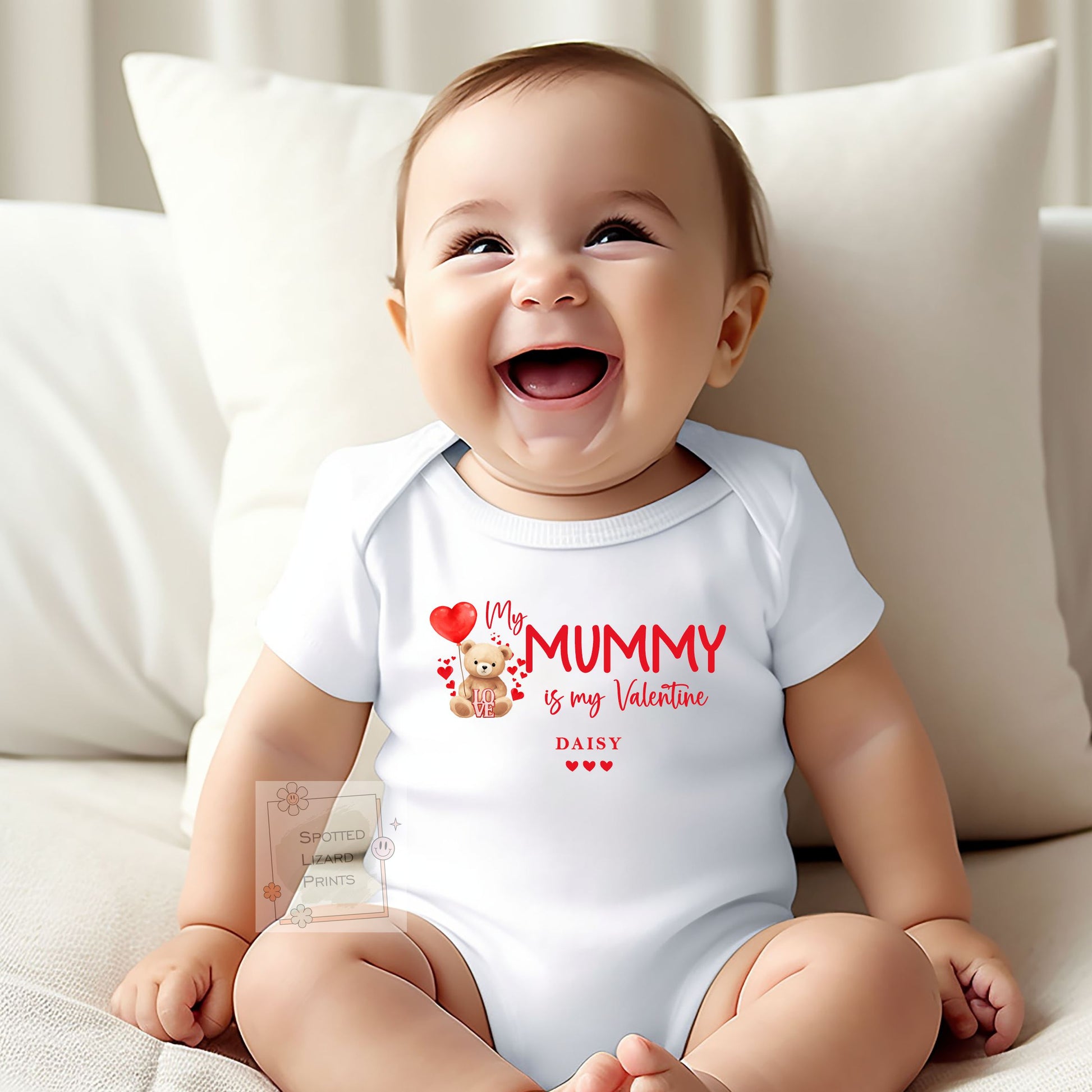 My Mummy Is My Valentine Outfit | Personalized Baby Valentine's Sleepsuit | Custom Baby Name Shirt | Baby Valentine's Sweatshirt