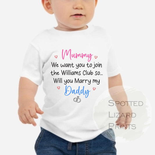 Marriage Proposal Kids T-Shirt - Proposal Top - Will You Marry My Daddy Outfit - Marry Me shirt - Mummy Will You Marry My Daddy