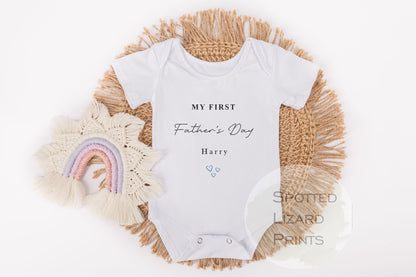 my first fathers day personalised baby vest