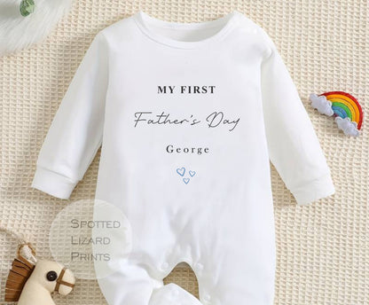 My first fathers day personalised baby rompersuit