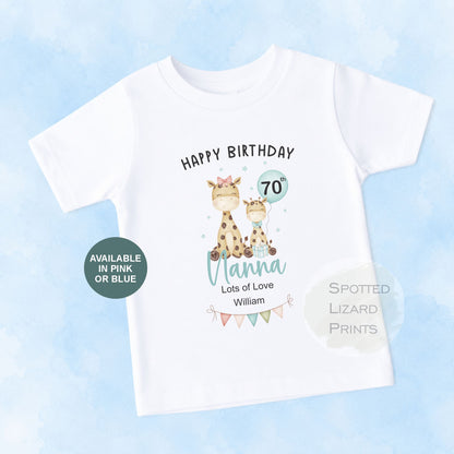 Personalised Happy Birthday Nanny Baby Outfit | 50th 60th 70th 80th Birthday Gift for Grandma | Baby Vest, Sleepsuit or T-Shirt | Gift