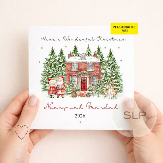 Personalised Nanny & Grandad Christmas Card 2026