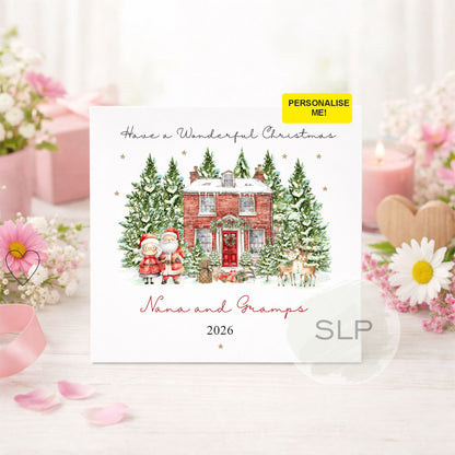 Personalised Nanny & Grandad Christmas Card 2026