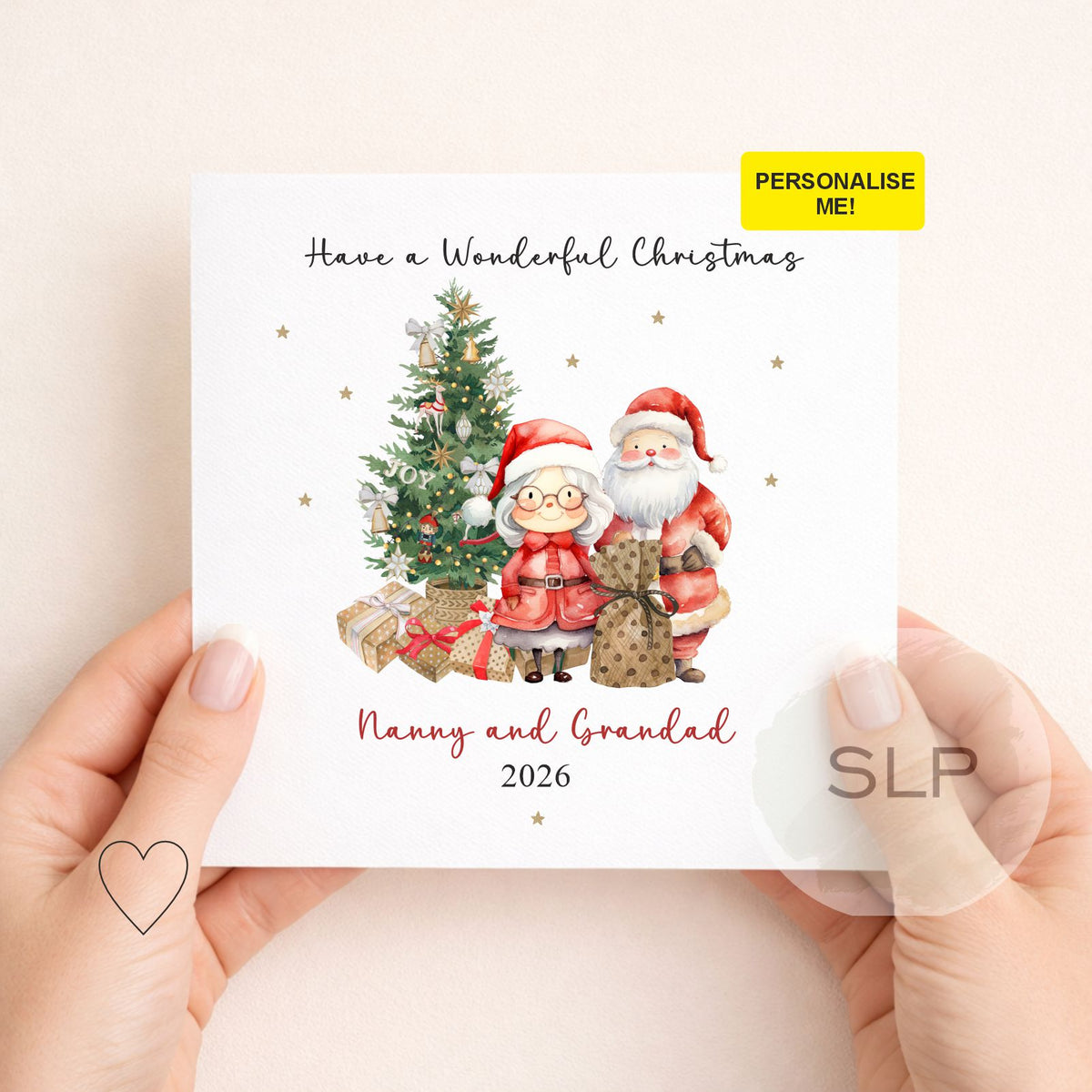 Nanny & Grandad Christmas Card | Santa & Mrs Claus