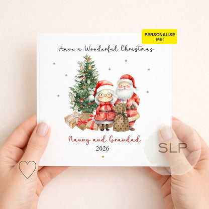 Nanny & Grandad Christmas Card | Santa & Mrs Claus