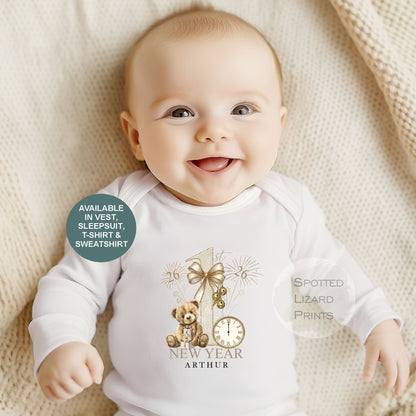 personalised new year sleepsuit