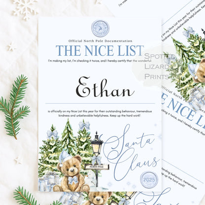 Nice List certificate