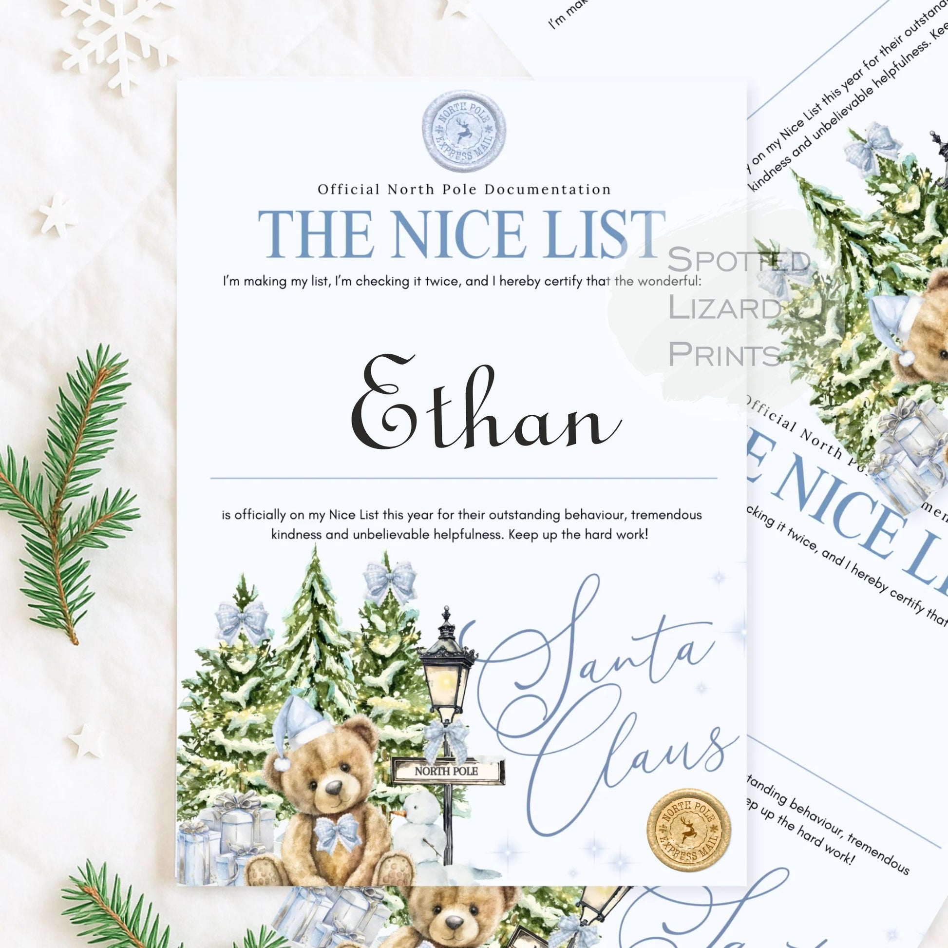 Nice List certificate