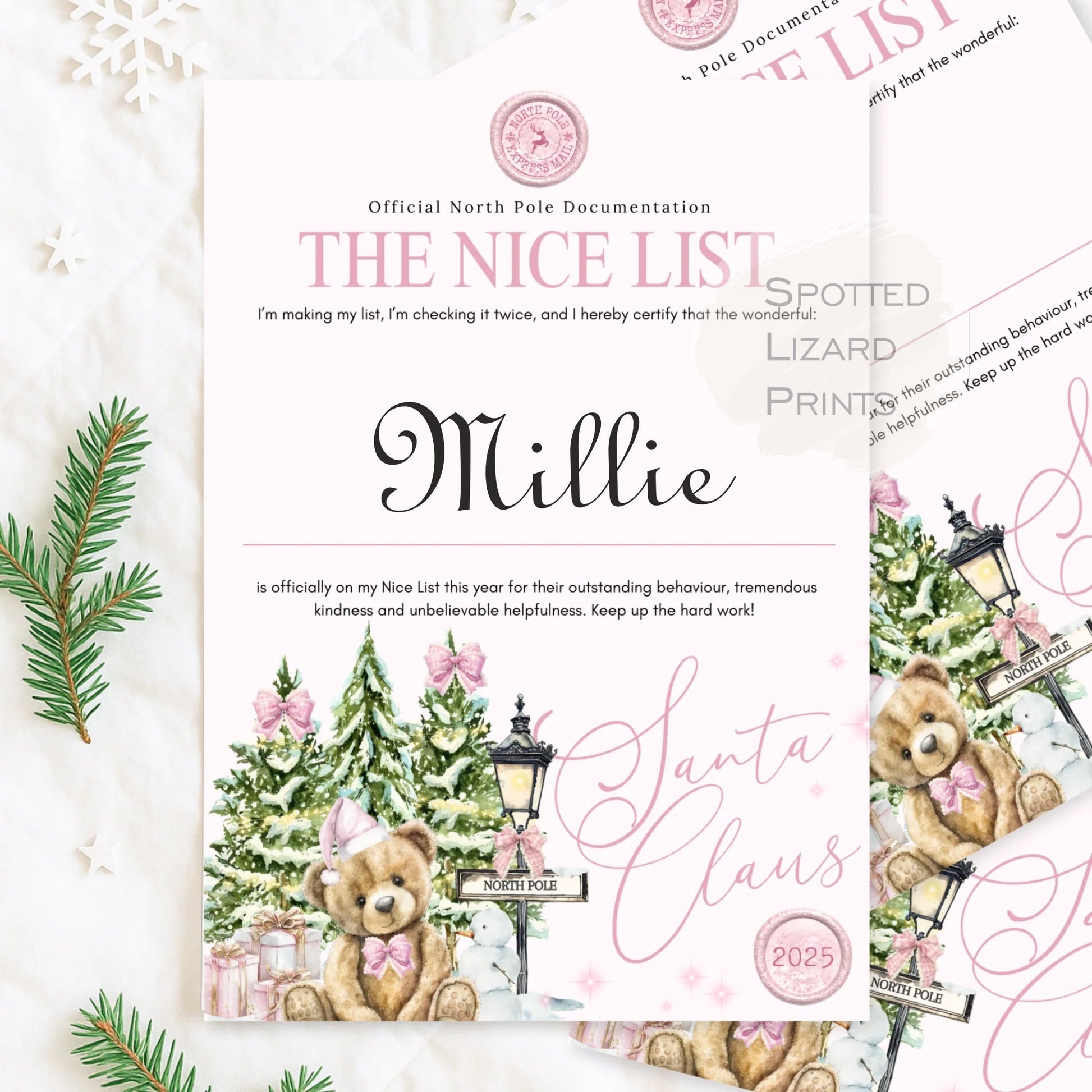 Nice List certificate