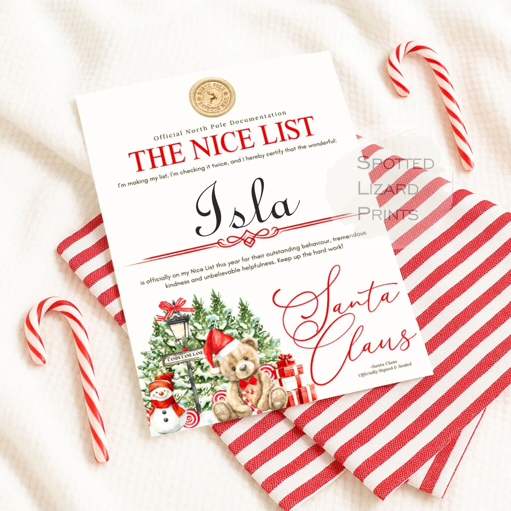 Nice List certificate
