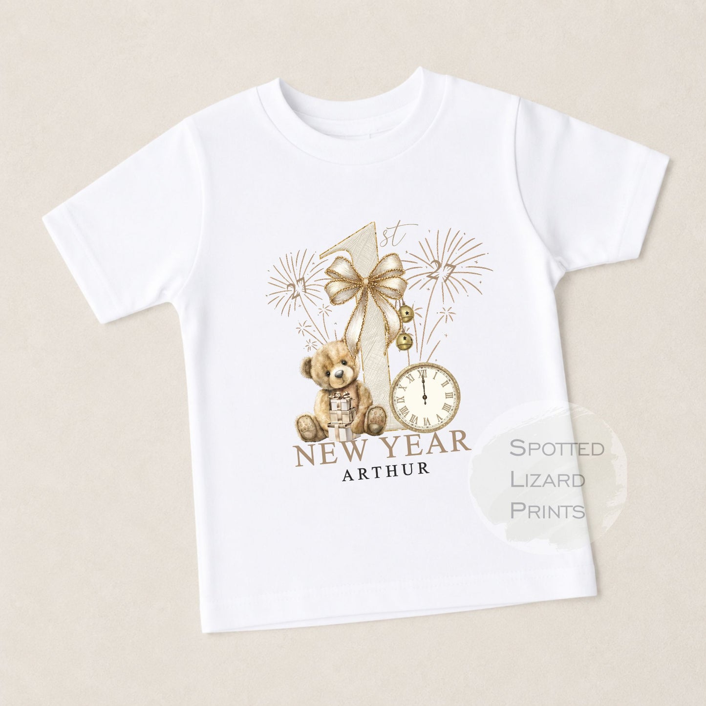 Personalised First New Years Eve Baby Outfit- My First New Years Eve Sleepsuit - 1st New Year Teddy
