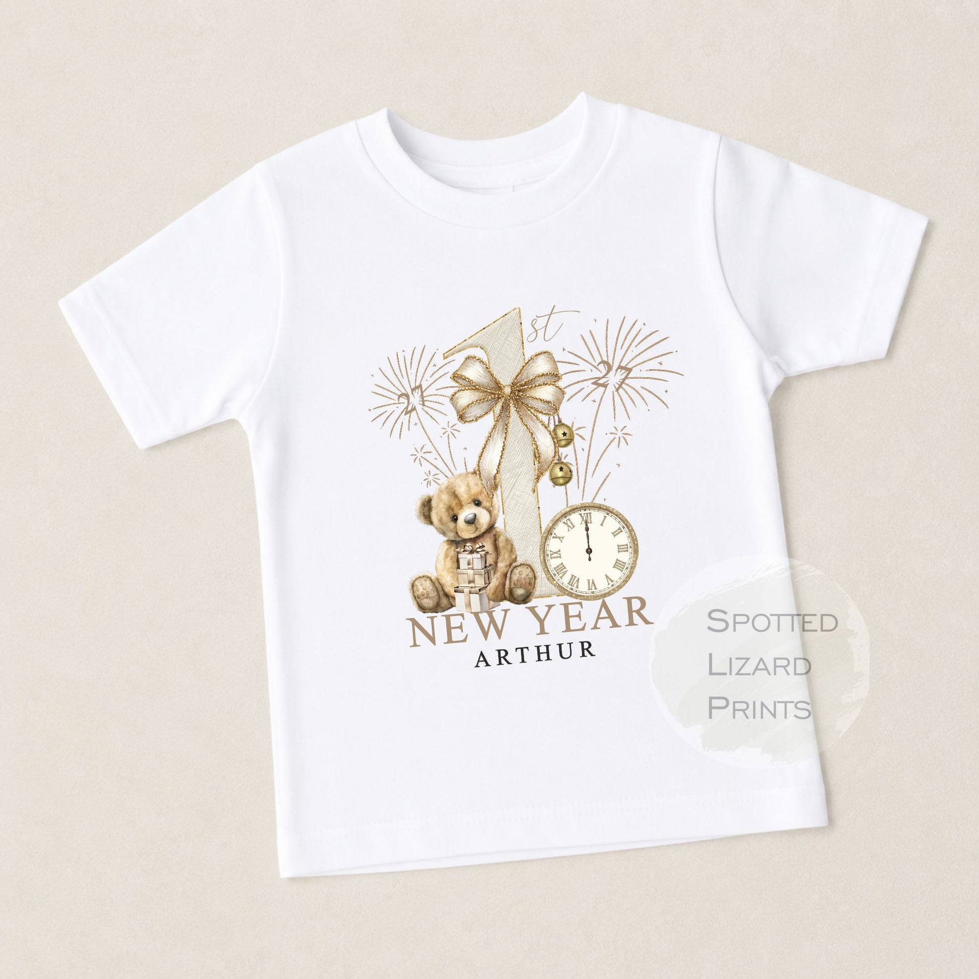 Personalised First New Years Eve Baby Outfit- My First New Years Eve Sleepsuit - 1st New Year Teddy