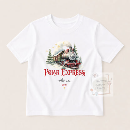 Personalised Polar Express t-shirt, Baby Vest or Rompersuit | Polar Express Christmas top, Children's Christmas matching clothing, gifts