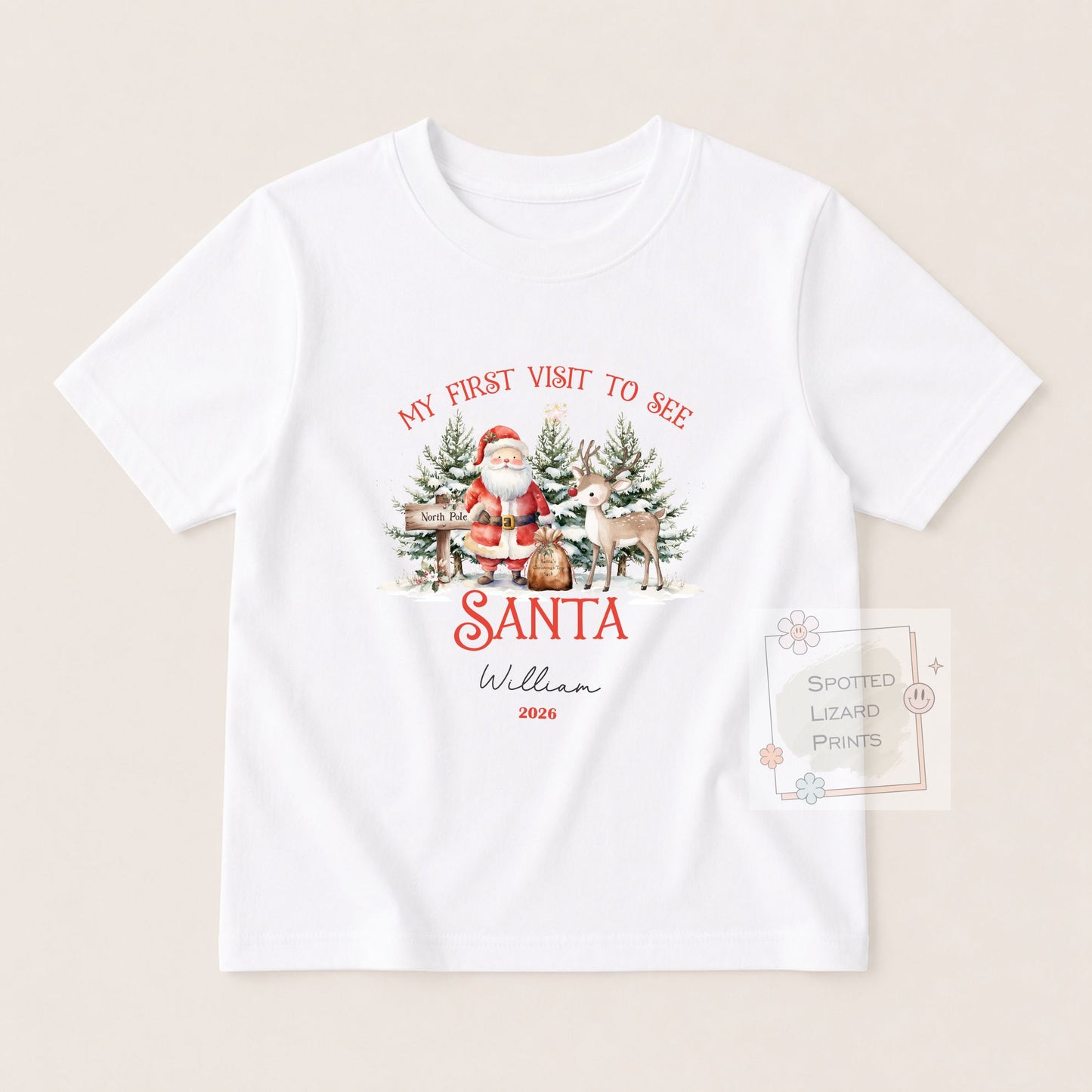 Personalised Visit Santa Sweatshirt, Baby Vest or Sleepsuit | First visit to Santa Christmas top, Children's Christmas