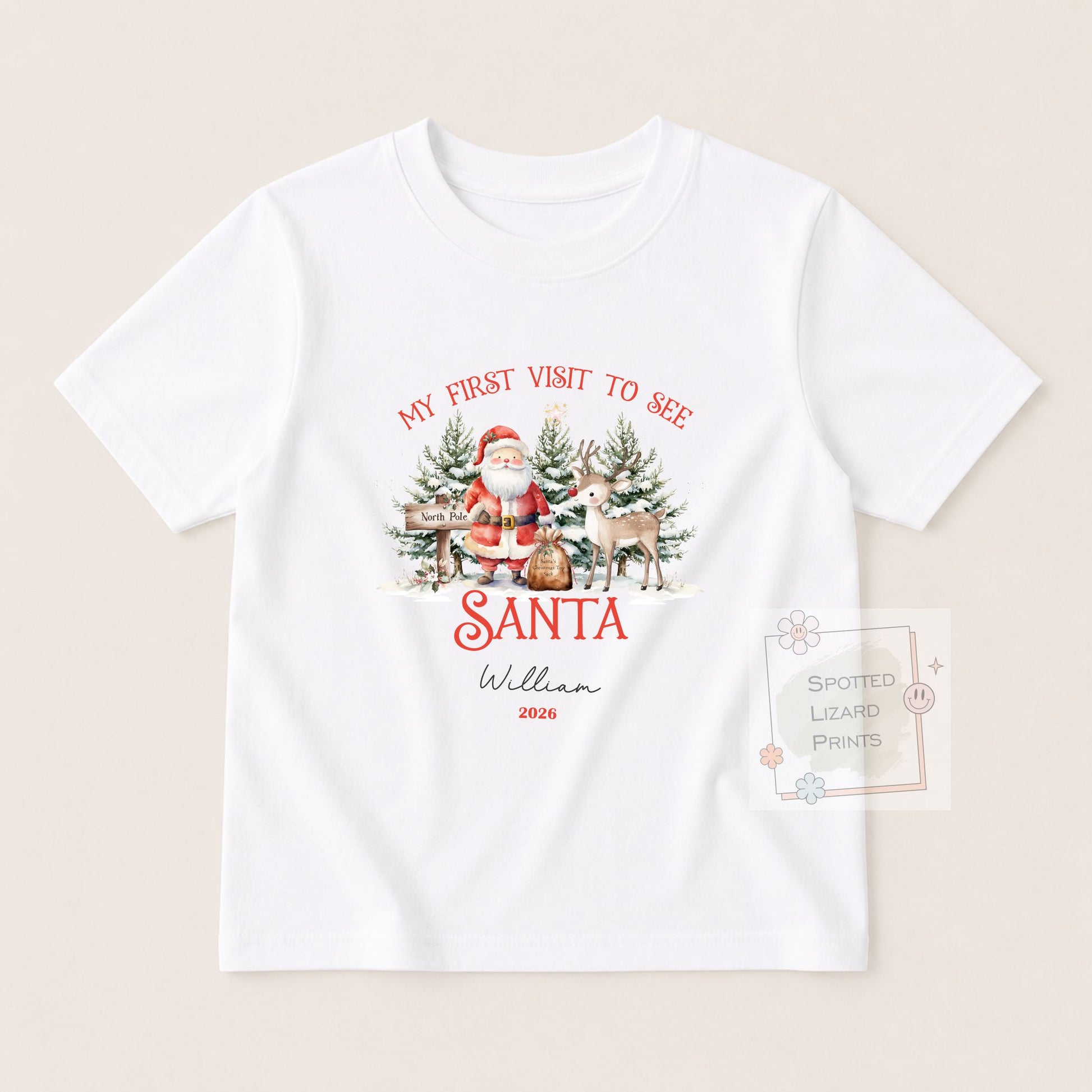 Personalised Visit Santa Sweatshirt, Baby Vest or Sleepsuit | First visit to Santa Christmas top, Children's Christmas