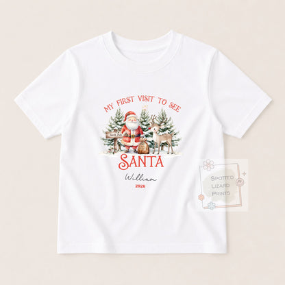 Personalised Visit Santa Sweatshirt, Baby Vest or Sleepsuit | First visit to Santa Christmas top, Children's Christmas