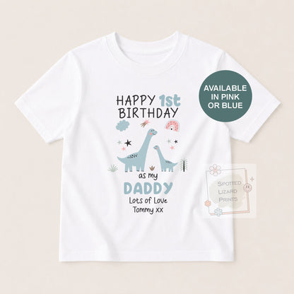 Personalised 1st Birthday Baby Sleepsuit | Custom Dinosaur Birthday Outfit | First Birthday Baby Vest | Birthday T-Shirt