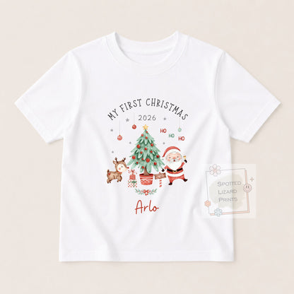 Personalised First Christmas Baby Outfit- My First Christmas Sleepsuit or Vest - 1st Xmas Cute Santa