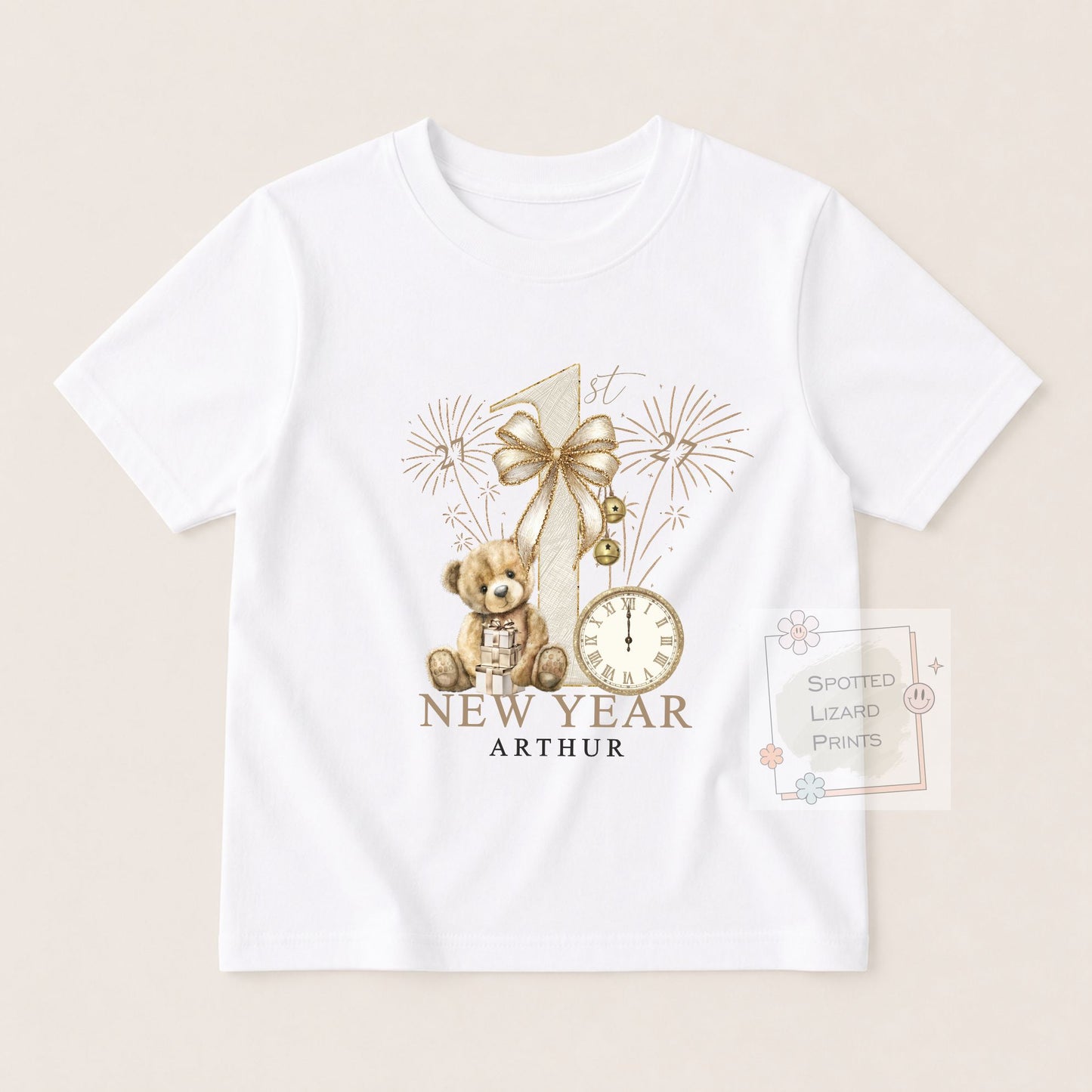Personalised First New Years Eve Baby Outfit- My First New Years Eve Sleepsuit - 1st New Year Teddy