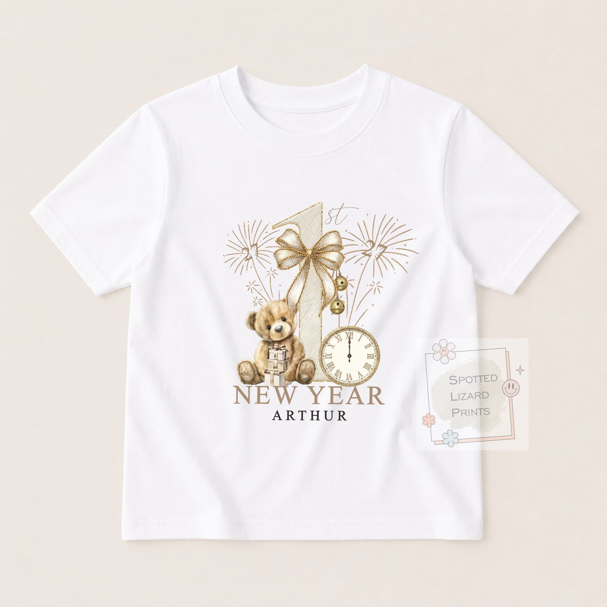 Personalised First New Years Eve Baby Outfit- My First New Years Eve Sleepsuit - 1st New Year Teddy