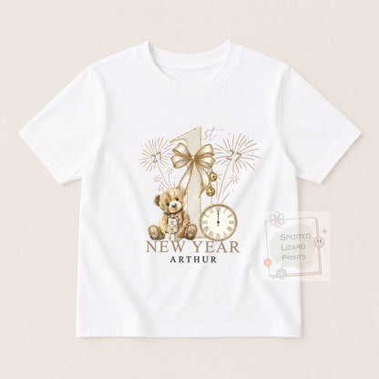 Personalised First New Years Eve Baby Outfit- My First New Years Eve Sleepsuit - 1st New Year Teddy